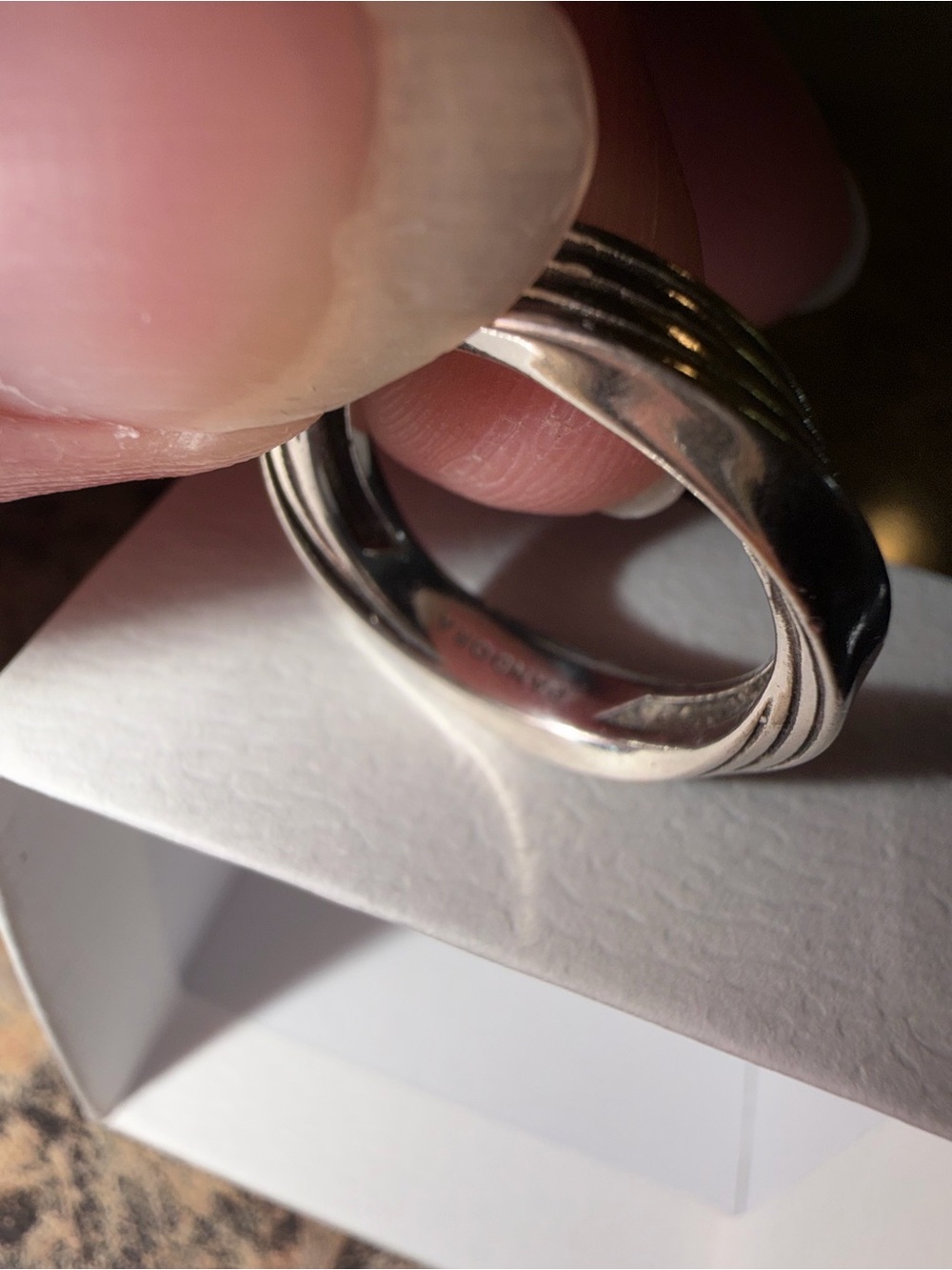 Pandora Twisted Single Stackable Ring - Picture 8 of 15